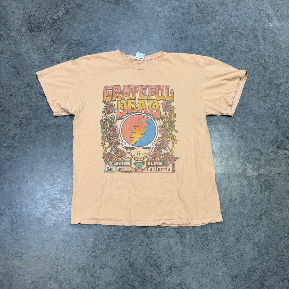 Junk Food T-Shirt Unisex Medium Orange Grateful Dead Steal Your Face Graphic Tee